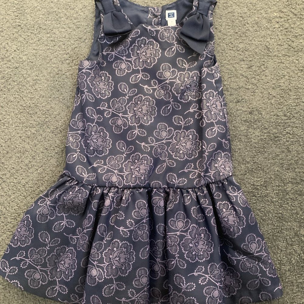 Janie & Jack Blue floral brocade formal dress 3Y